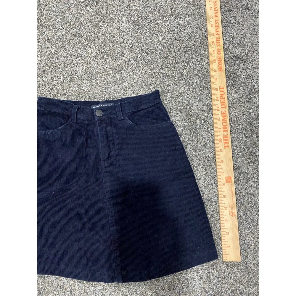 Brandy Melville Navy Blue Corduroy Mini Skirt A-Line Pockets One Size